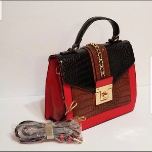 Faux Leather/Croco Print  Handbag/Shoulder Bag